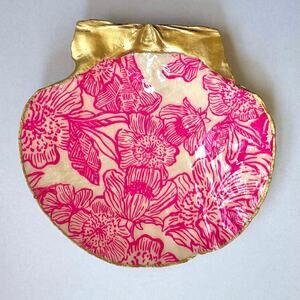 Hot Pink Botanical Floral Trinket Jewelry Dish